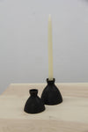 Matte Black Ceramic Candle Taper Holder: 3.5