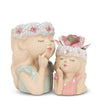 Girl with Flowers Sm Planter-4"H