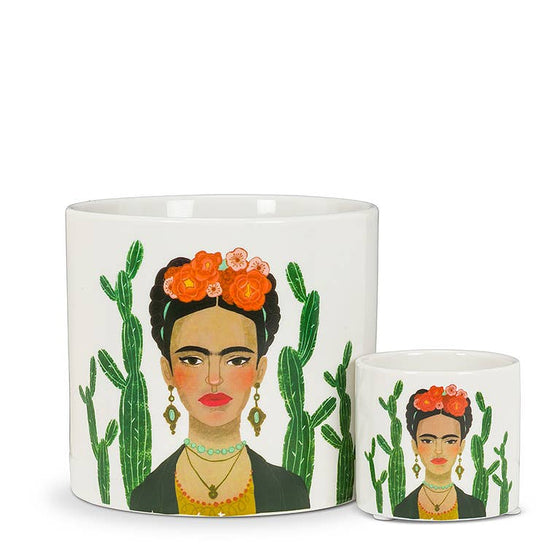 Sm Lady & Cactus Planter-2.5"D