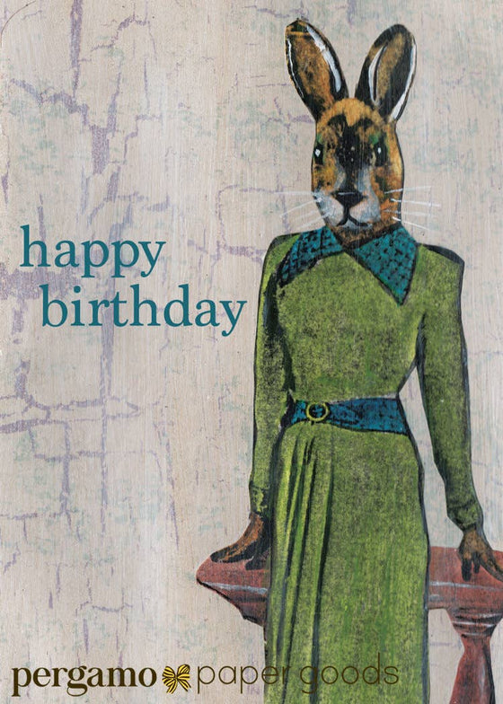 Happy Birthday Rabbit Card: 5" x 7" folded