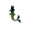 Black Cat Mermaid Sticker - 4"