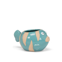 Large Fish Planter-Turquoise-3"H