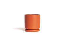  6.5" Gemstone Cylinder Pots with Water Saucers: Rust