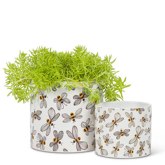 Sm Flying Bees Planter-4.5" D