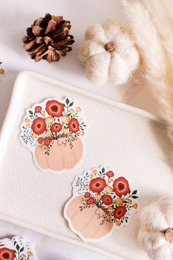 Floral Pumpkin Sticker