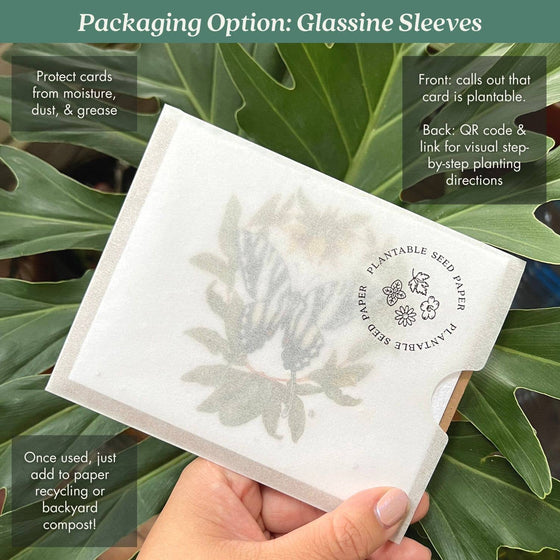 mushroom card sleeves Fly Agaric Mushroom Plantable Wildflower Seed Card: Glassine Sleeves – Leaf & Moss