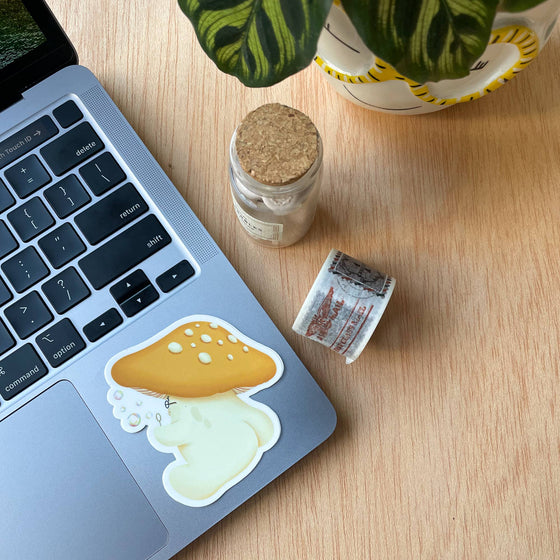 Mushroom Yellow Sticker