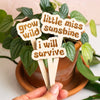 Retro Funny Wooden Plant Markers: Crazy plant lady