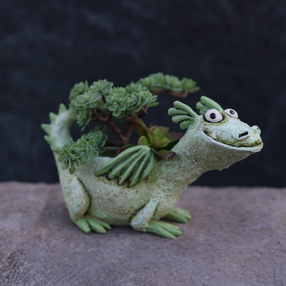 Happy Green Dragon Blobhouse Planter