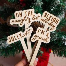  Funny Christmas Wooden Plant Markers: Merry Christmas Bitch