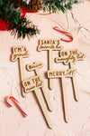 Funny Christmas Wooden Plant Markers: Merry Christmas Bitch