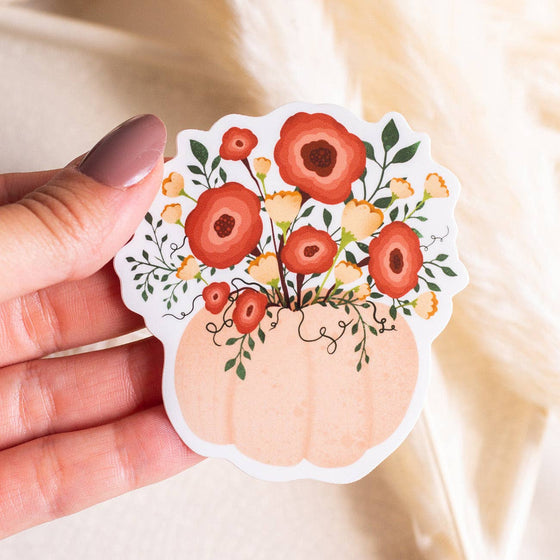 Floral Pumpkin Sticker