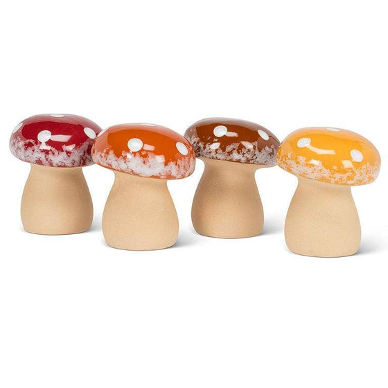 Small Dot Mushroom-4 Assorted-3"H