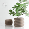 Triple BUBBLES Planter: Natural Wood / 4"