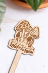 Mushroom Wooden Plant Stake