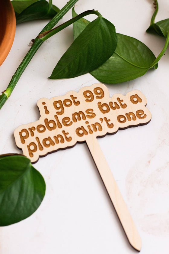 Retro Funny Wooden Plant Markers: Crazy plant lady