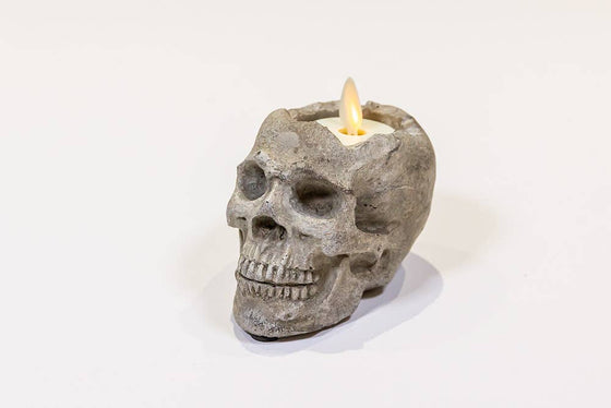 Sm Skull Planter/Tealite Holder-3"H