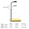 Height Adjustable Version - Full Spectrum Nano LED Light: 9 Watts