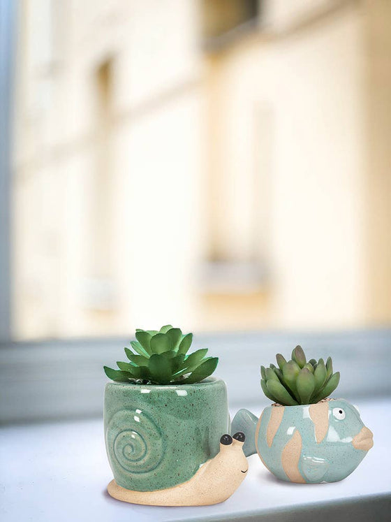 Small Fish Planter-Blue-1.5"D