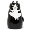 Large Black & White Sitting Cat Vase-3"D