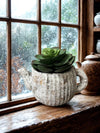 Cement Rustic Teapot Planter