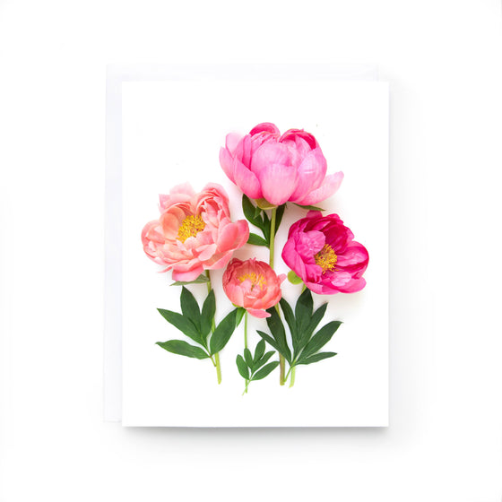 Card - Peony Flowers