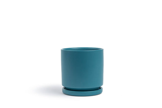 10.5" Gemstone Cylinder Pots with Water Saucers: Bubblegum