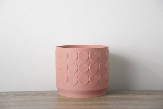 The Heart Planter in Country Pink: 5 / With Drip Tray