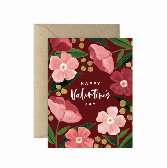 Dark Poppy Valentine's Day Greeting Card | Love & Friendship