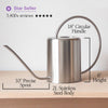 2L Stainless Steel Watering Can: Silver