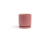 10.5" Gemstone Cylinder Pots with Water Saucers: Bubblegum