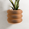 Hanging TRIPLE BUBBLE Wall Planter: Natural Wood / Small