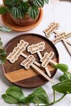 Funny Wooden Plant Markers: Emotional Support Plant