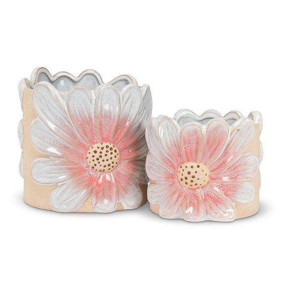 Sm Pink Daisy Planter-4"H