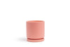 10.5" Gemstone Cylinder Pots with Water Saucers: Bubblegum