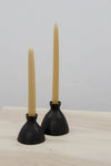 Matte Black Ceramic Candle Taper Holder: 3.5