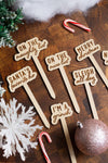 Funny Christmas Wooden Plant Markers: Merry Christmas Bitch