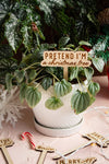 Funny Christmas Wooden Plant Markers: On the naughty list