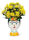 Medium Lady w/Flowers Vase-8" H