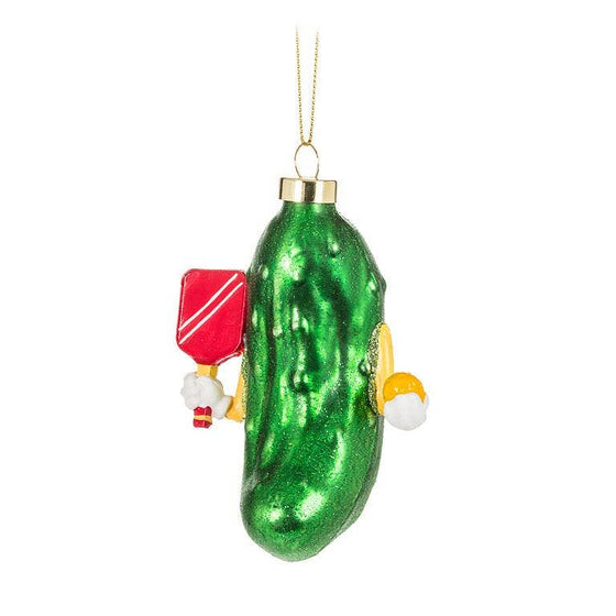 Pickle Pickleball Ornament-3.5"H