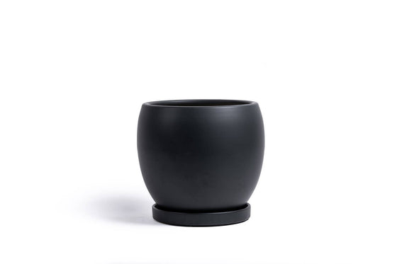 10" Bollé Pots w/Water Saucers - 2pc/cspk: Black