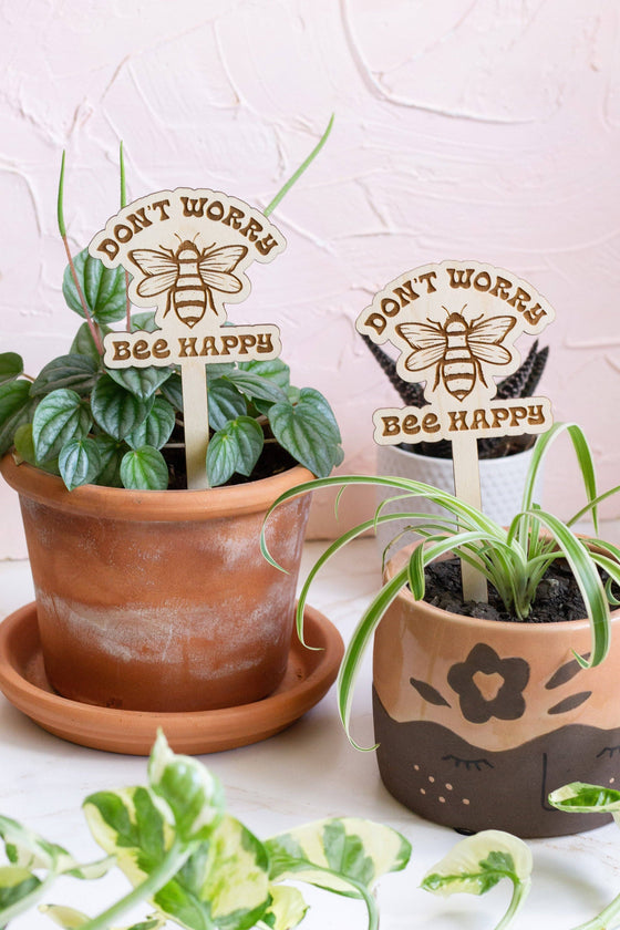 "Don't Worry Bee Happy" Plant Stake