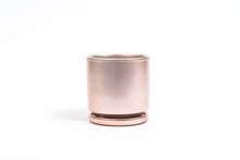  6.5" Gemstone Cylinder Pots with Water Saucers: Rose Gold