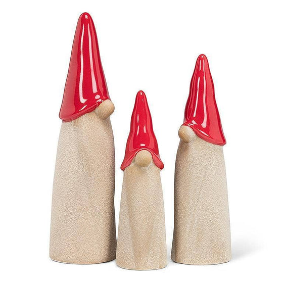 S/3 Red Hat Gnomes-6.5-10"H