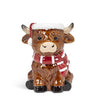 Highland Cow Vase with Scarf