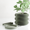 Hanging TRIPLE BUBBLE Wall Planter: Natural Wood / Small
