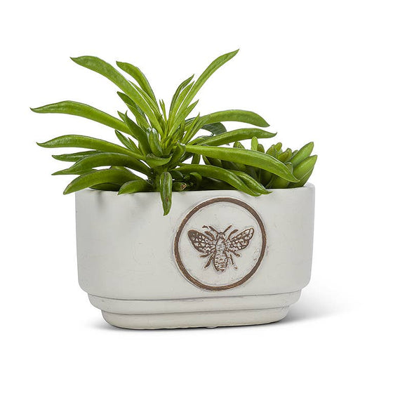 Sm Bee Crest Oval Planter-3"H