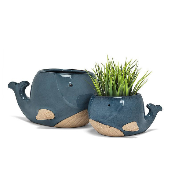 Sm Blue Whale Planter-2" H