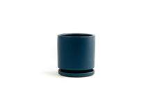  6.5" Gemstone Cylinder Pots with Water Saucers: Midnight