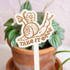 "Take it Easy" Snail Plant Stake